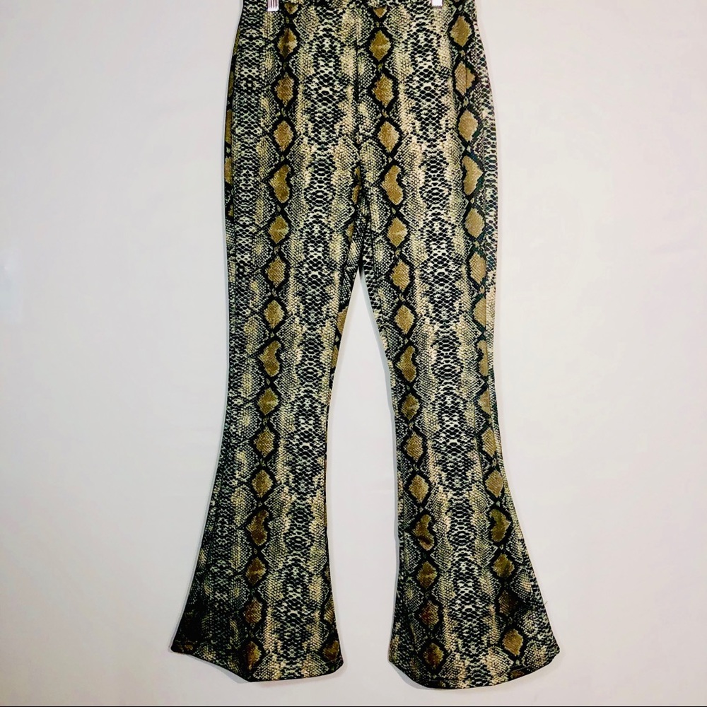 NEW..! Pallazo Pants Boho Snake Bell Button M - Picture 5 of 8